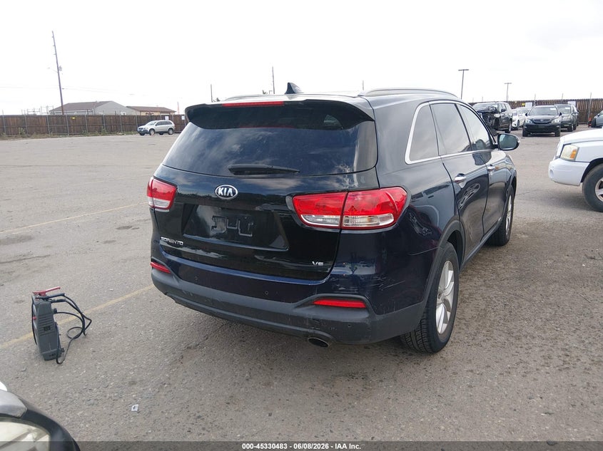 Vin: 5xypgda39gg037580, lot: 45828421, kia sorento 2.4l lx 20164