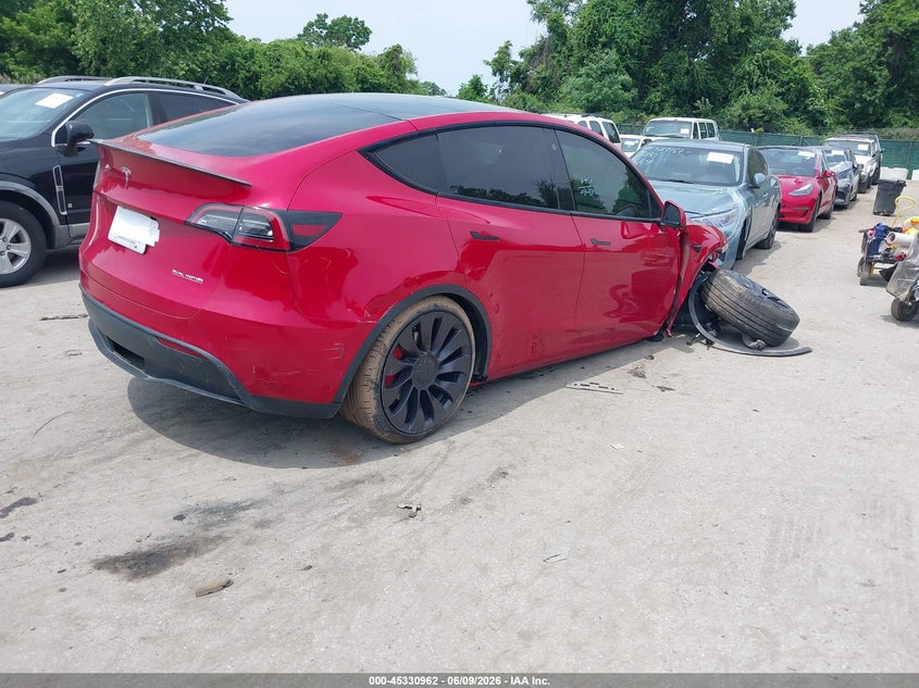 Vin: 5yjygdef6mf259327, lot: 45828900, tesla model y performance dual motor all-wheel drive 20214