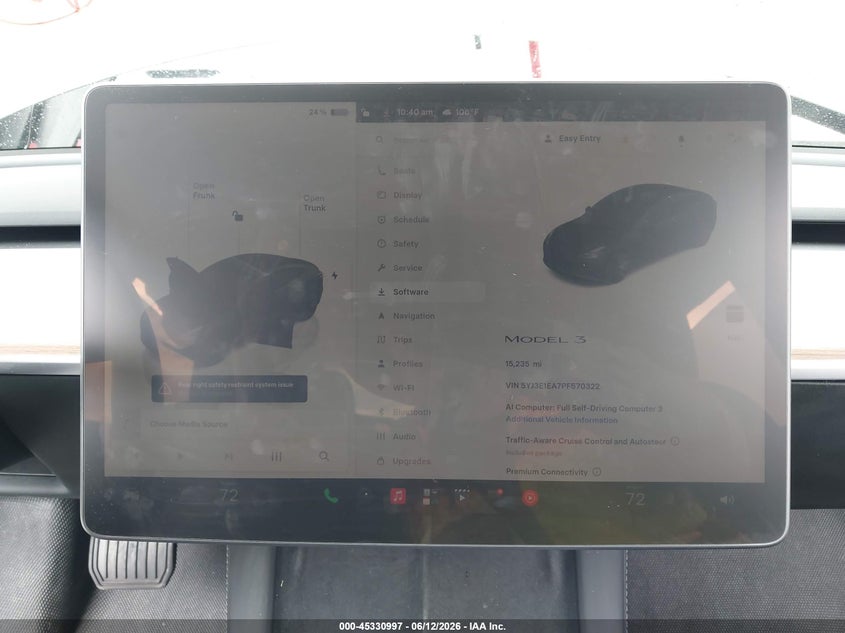 TESLA MODEL 3 2023 VIN 5YJ3E1EA7PF570322