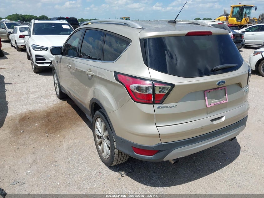 Vin: 1fmcu0j91hub66445, lot: 45829102, ford escape titanium 20173