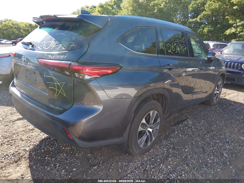Vin: 5tdhzrbhxms528700, lot: 45830040, toyota highlander xle 20214