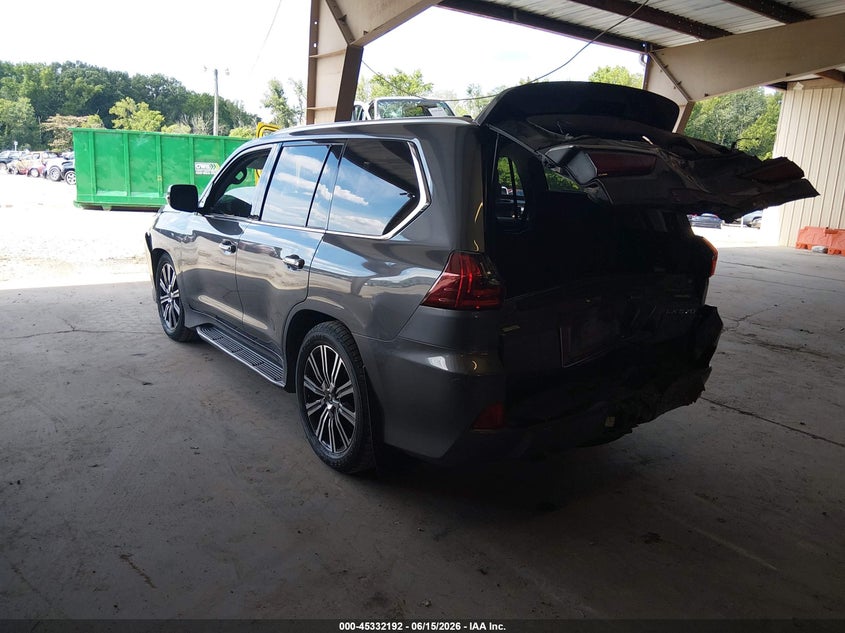 Vin: jtjhy7ax9j4260890, lot: 45830128, lexus lx 570 three-row 20183