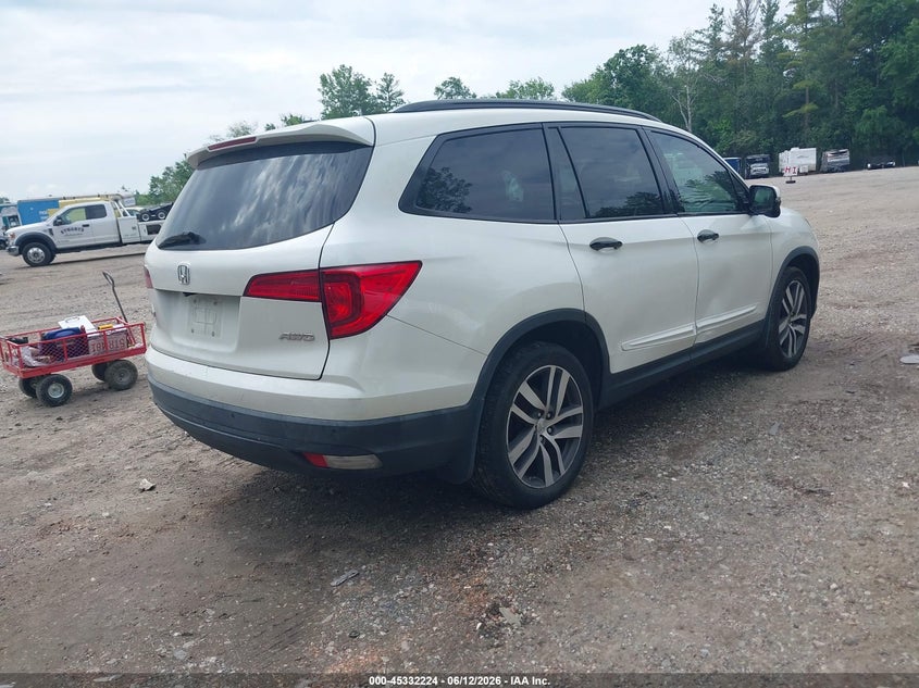 Vin: 5fnyf6h98gb115447, lot: 45830160, honda pilot touring 20164