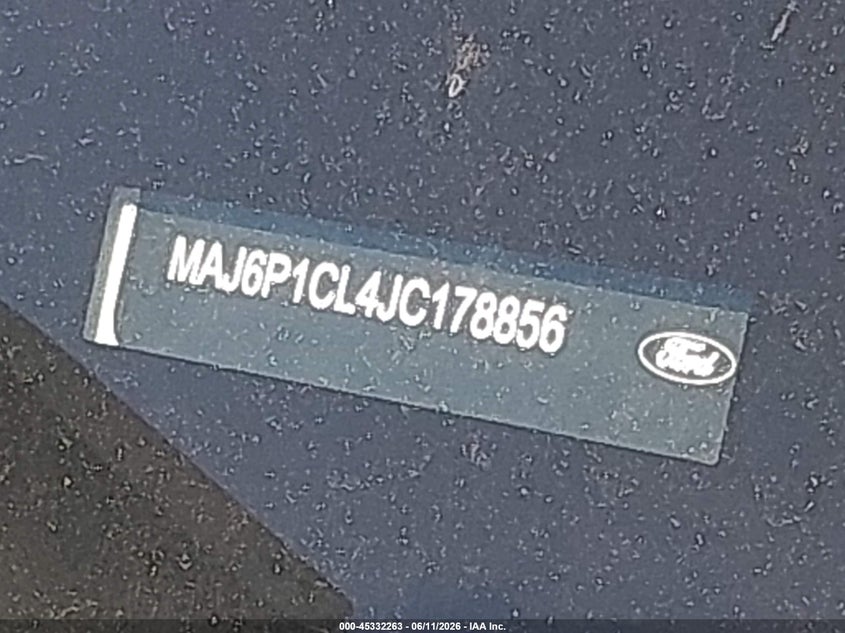 2018 Ford Ecosport Ses VIN: MAJ6P1CL4JC178856 Lot: 45332263