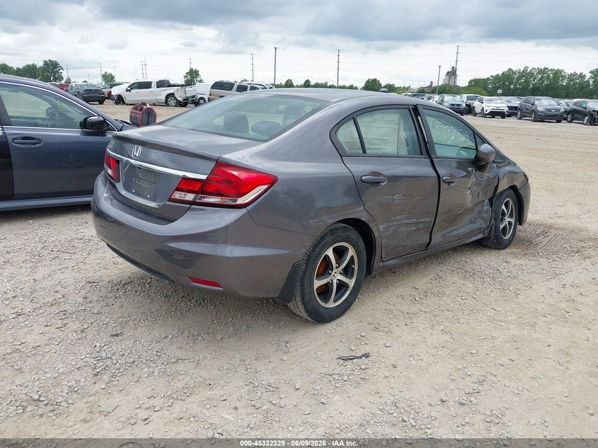 Vin: 19xfb2f72fe007505, lot: 45830265, honda civic se 20154