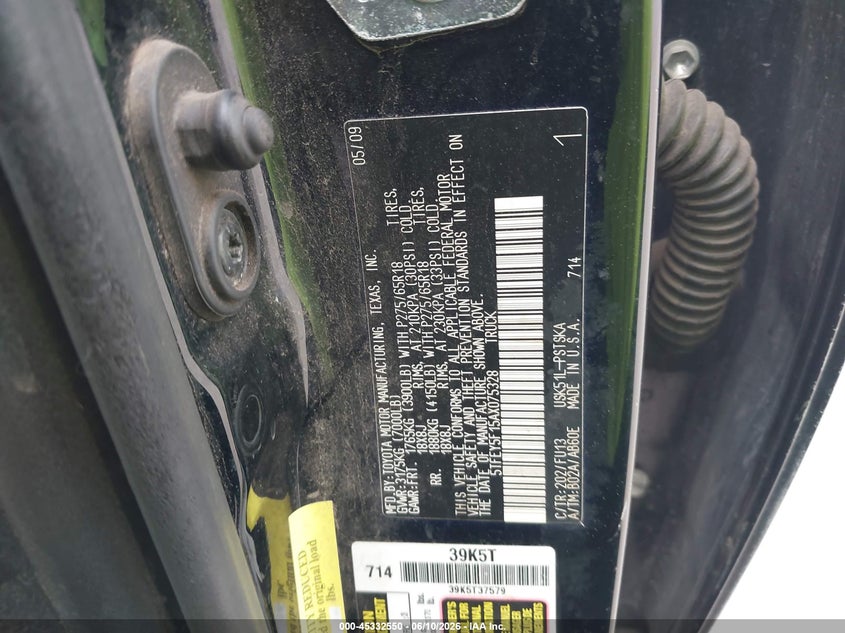 2010 TOYOTA TUNDRA GRADE 5.7L V8 · Фото 9