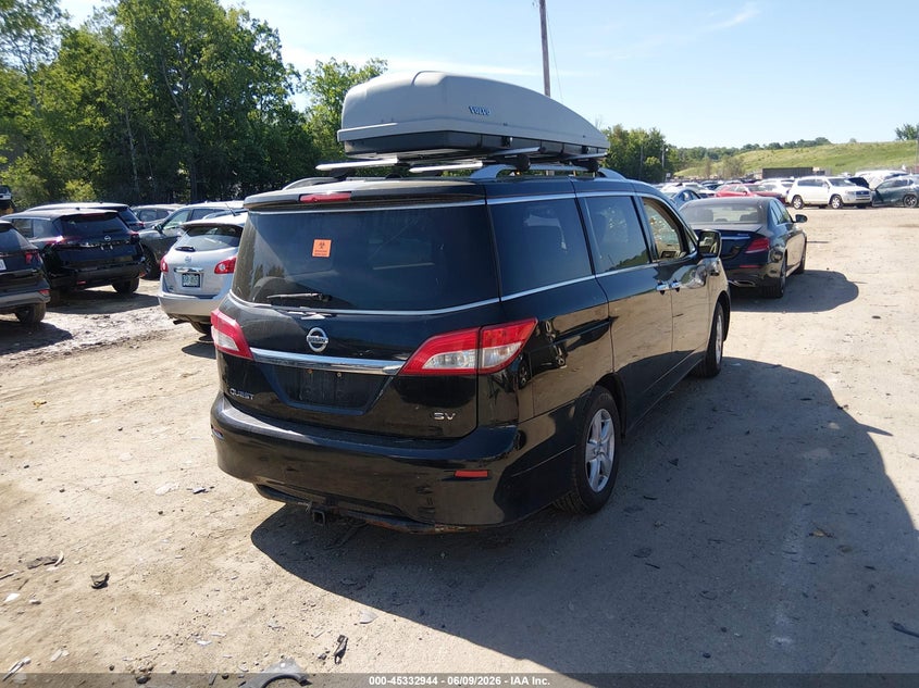 Vin: jn8ae2kp5e9101098, lot: 45830880, nissan quest sv 20144