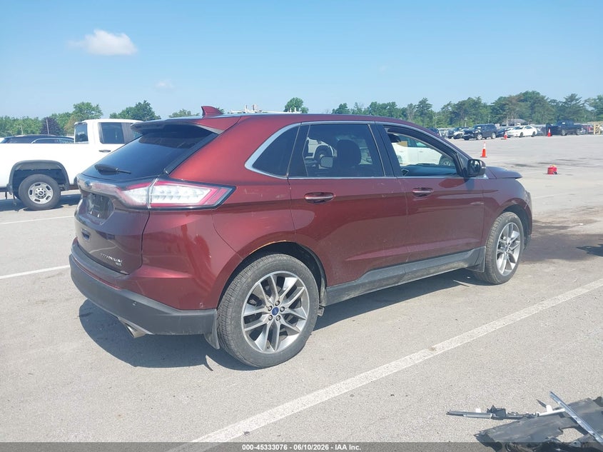 Vin: 2fmpk4k83gbb90545, lot: 45831012, ford edge titanium 20164