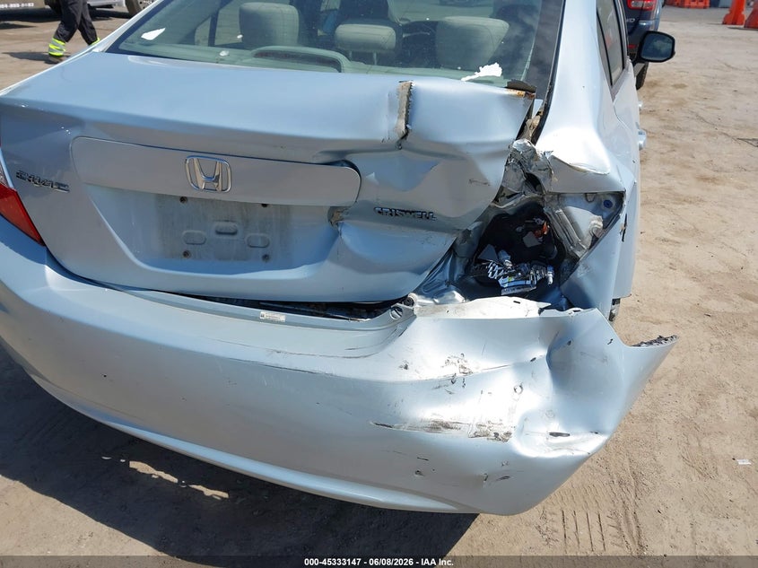 2012 Honda Civic 1.8 Ex blue Lot 111045333147 Vin 19XFB2F8XCE325716