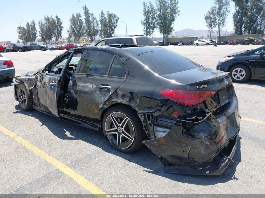 Vin: w1kaf4gb9sr251895, lot: 45831210, mercedes-benz c 300 20253