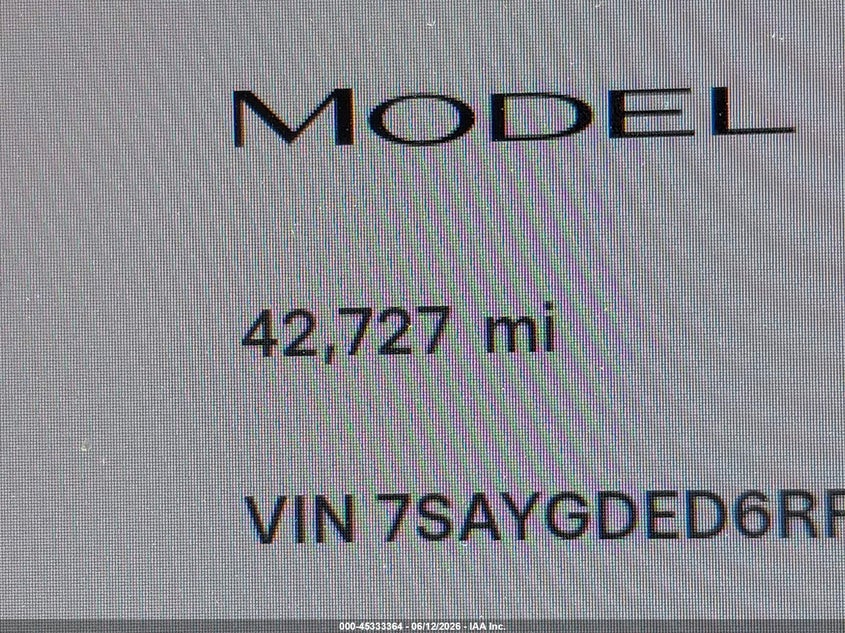 TESLA MODEL Y 2024 VIN 7SAYGDED6RF096669