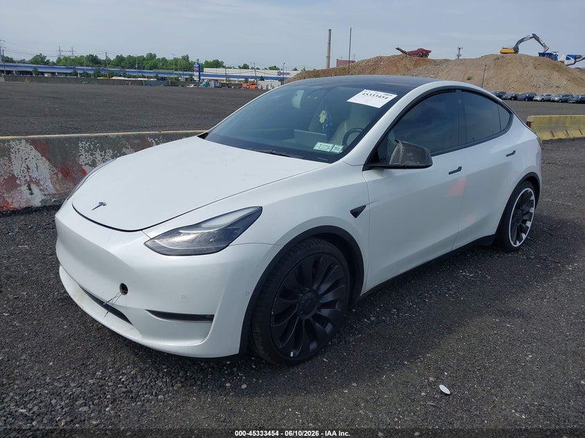 Vin: 5yjygdef0mf250736, lot: 45831390, tesla model y performance dual motor all-wheel drive 20212