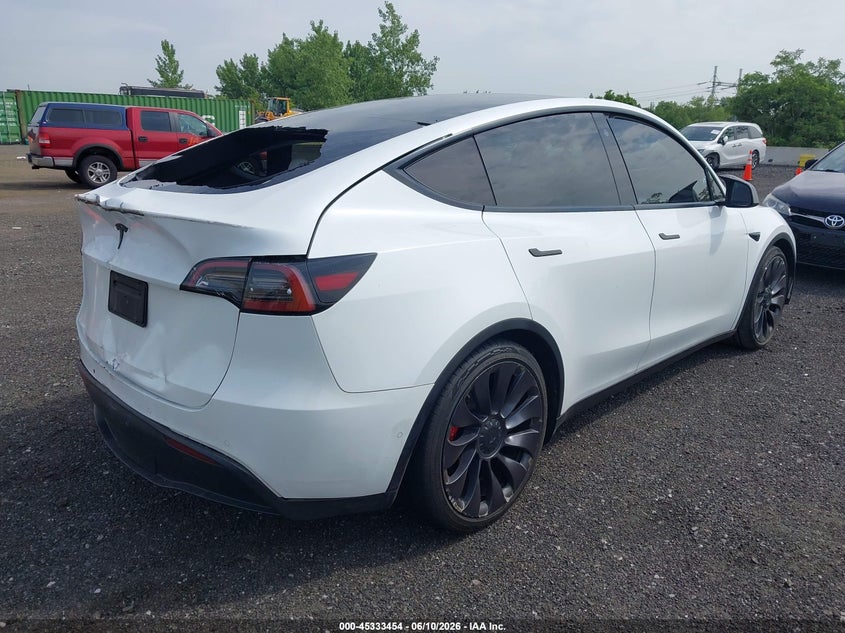 Vin: 5yjygdef0mf250736, lot: 45831390, tesla model y performance dual motor all-wheel drive 20214