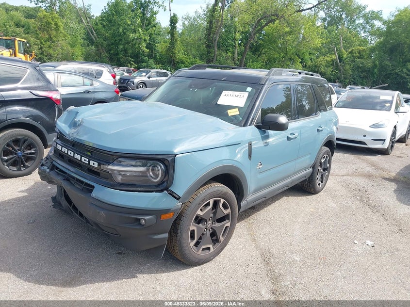 Vin: 3fmcr9c69mrb14233, lot: 45831759, ford bronco sport outer banks 20212