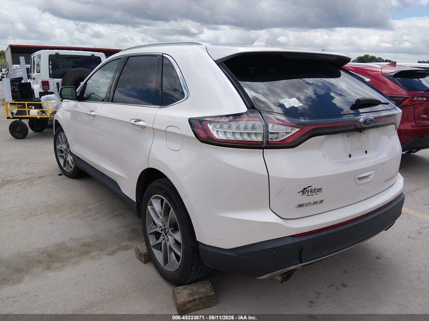 Vin: 2fmtk3k82fbc26300, lot: 45831807, ford edge titanium 20153