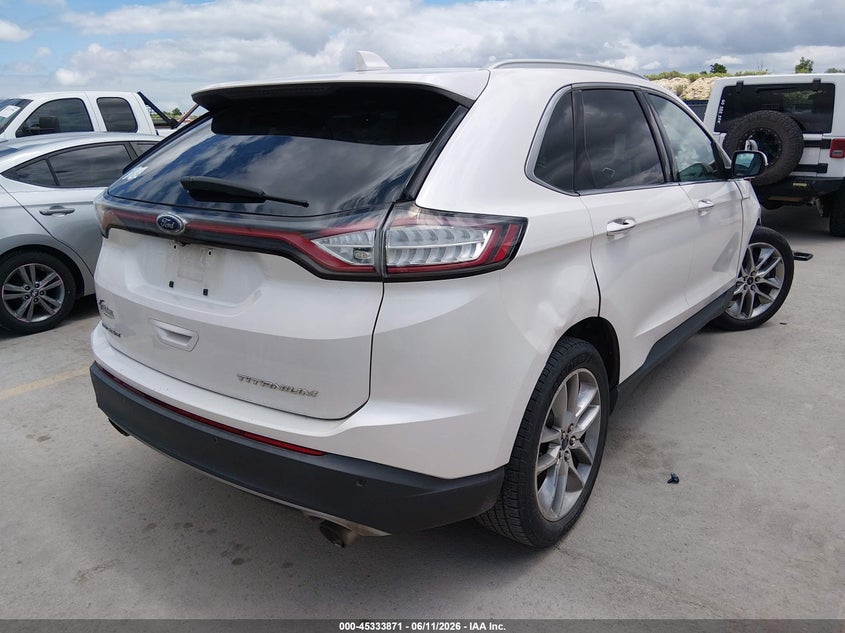 Vin: 2fmtk3k82fbc26300, lot: 45831807, ford edge titanium 20154