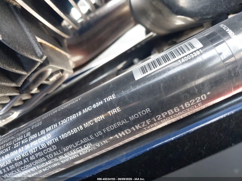 2023 Harley-Davidson Fltrk VIN: 1HD1KZF12PB616220 Lot: 45334193