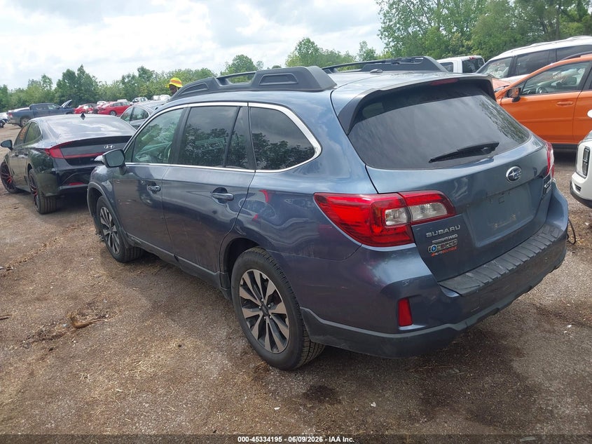 Vin: 4s4bsancxf3310641, lot: 45832131, subaru outback 2.5i limited 20153