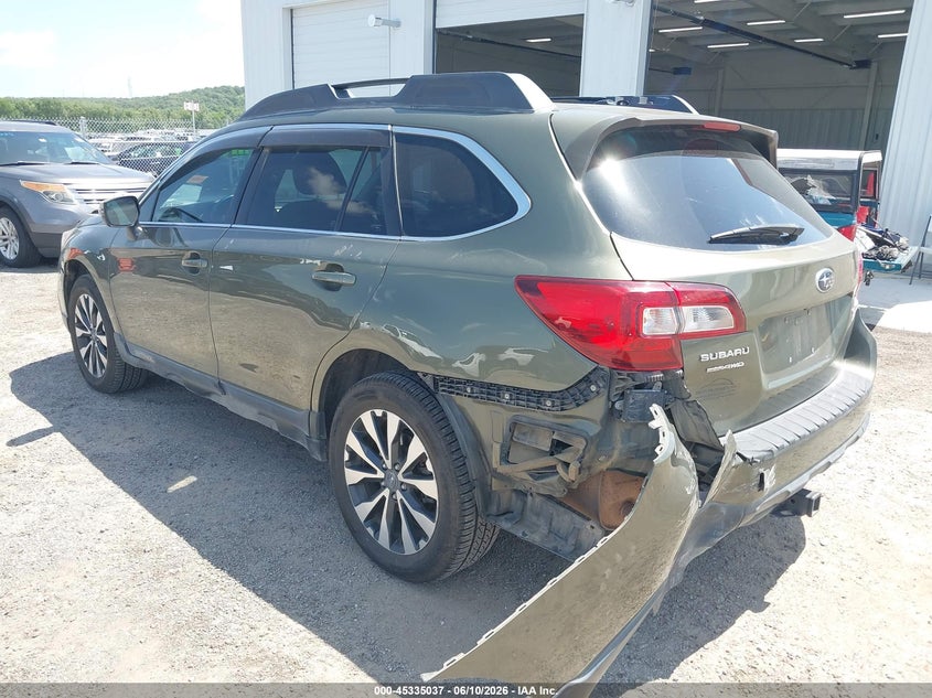 Vin: 4s4bsbjc0f3213296, lot: 45832974, subaru outback 2.5i limited 20153