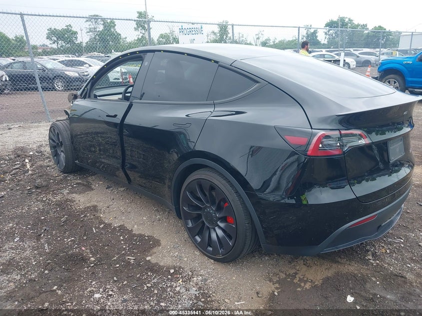 Vin: 5yjygdef7mf250183, lot: 45833077, tesla model y performance dual motor all-wheel drive 20213