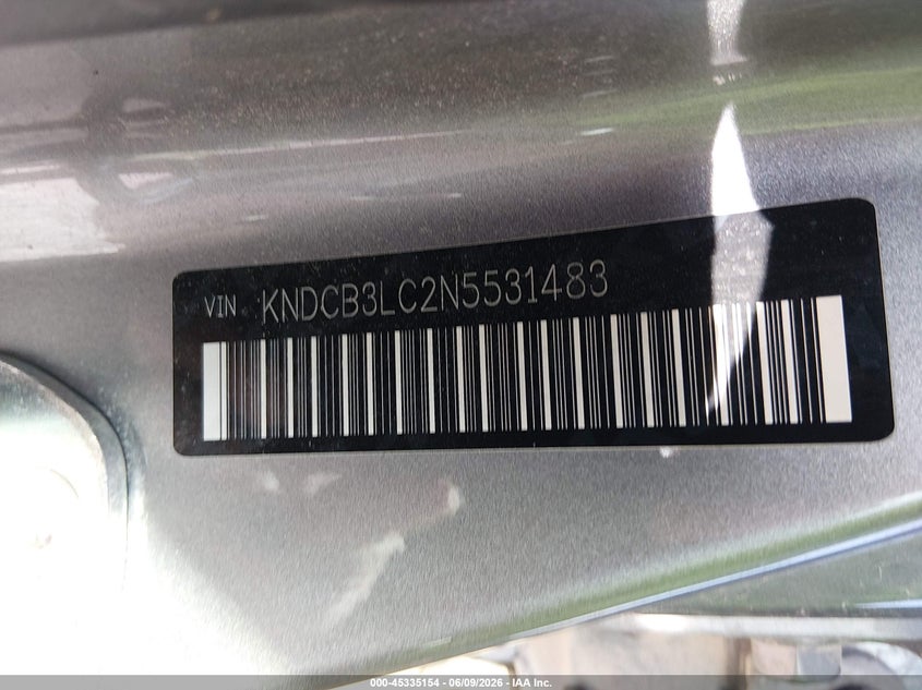 2022 KIA NIRO 1.6L I-4 DI, DOHC, V(VIN: KNDCB3LC2N5531483