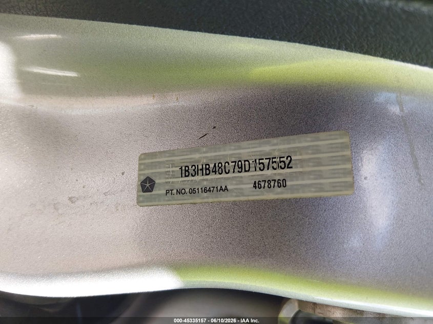 2009 Dodge Caliber Sxt VIN: 1B3HB48C79D157552 Lot: 45335157
