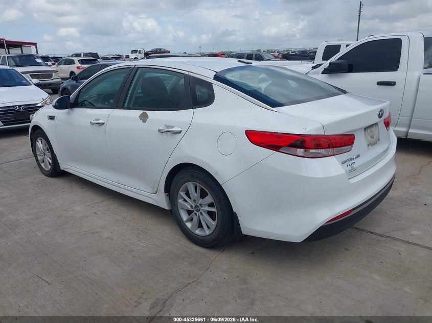 Vin: 5xxgt4l33gg040262, lot: 45833597, kia optima lx 20163