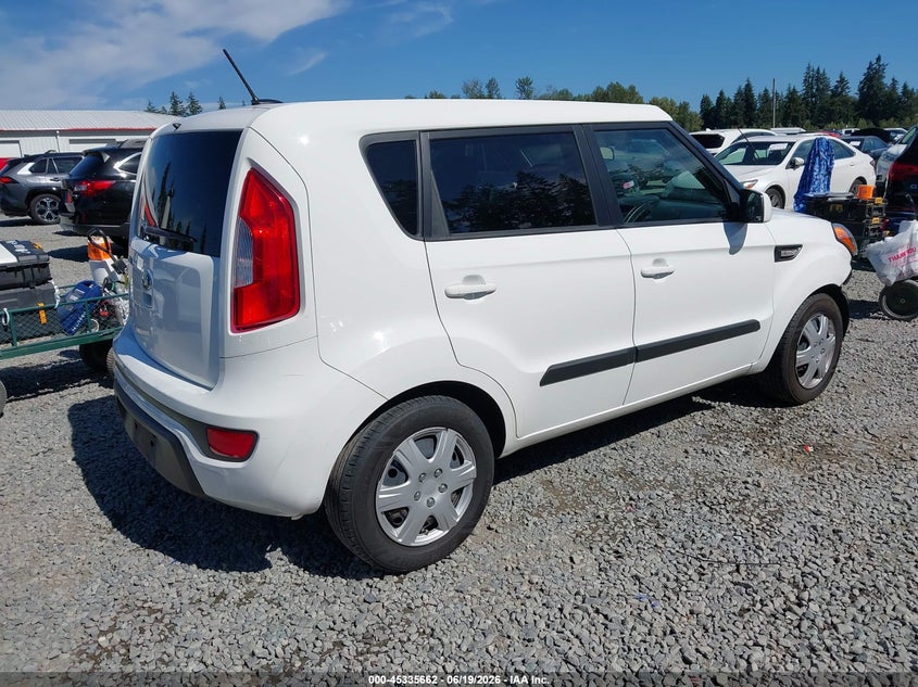 Vin: kndjt2a51d7512011, lot: 45833598, kia soul 20134