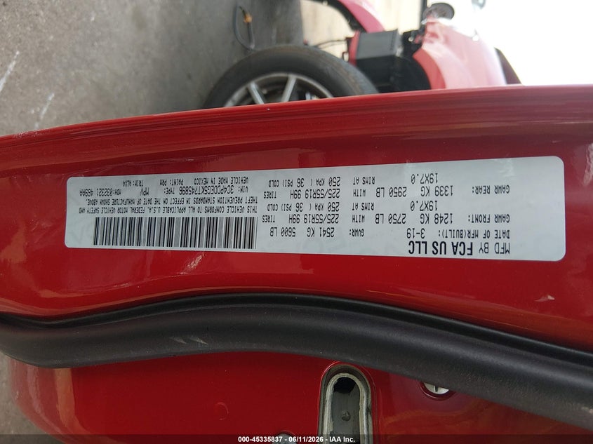 DODGE JOURNEY 2019 VIN 3C4PDDEG5KT745896