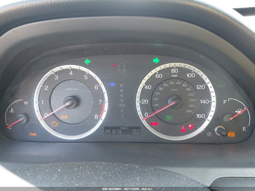 2012 HONDA ACCORD SEDAN 2.4L I-4 DOHC, VVT, 190HP
