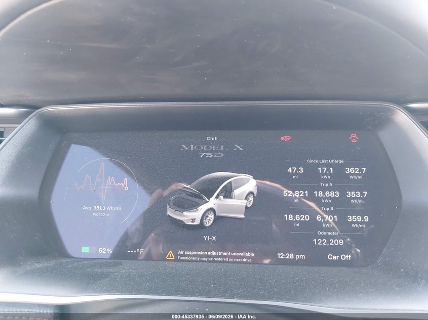 2018 Tesla Model X 100D/75D/P100D VIN: 5YJXCDE21JF128659 Lot: 45337935