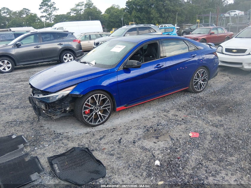 Vin: kmhlw4ak4nu006169, lot: 45836083, hyundai elantra n 20222
