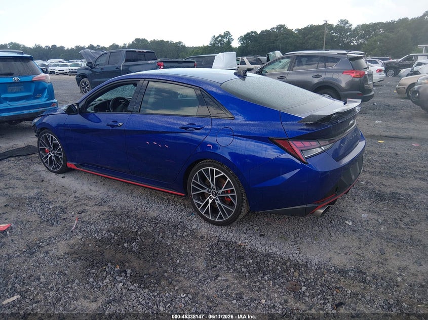 Vin: kmhlw4ak4nu006169, lot: 45836083, hyundai elantra n 20223