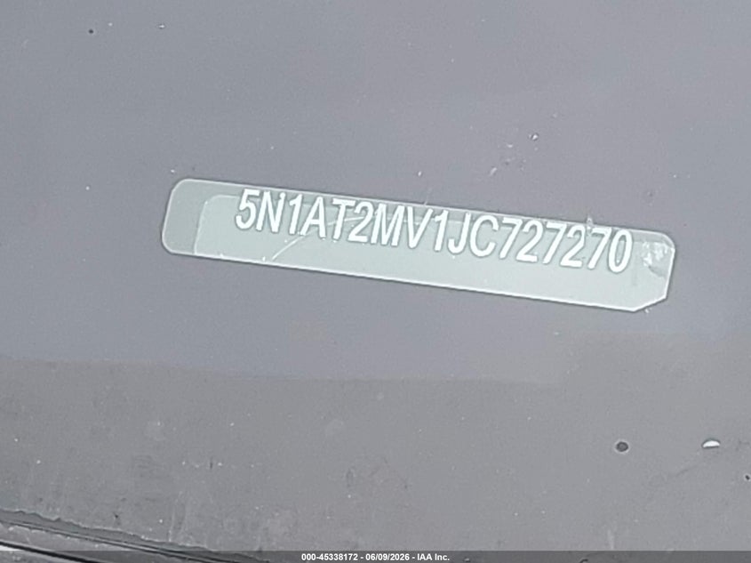 VIN 5N1AT2MV1JC727270 2018 NISSAN ROGUE SV