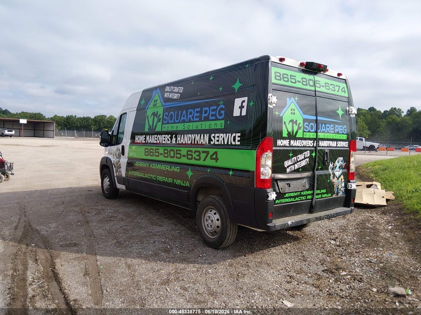 Vin: 3c6trvdg9ke503809, lot: 45836711, ram promaster 2500 high roof 159 wb 20193