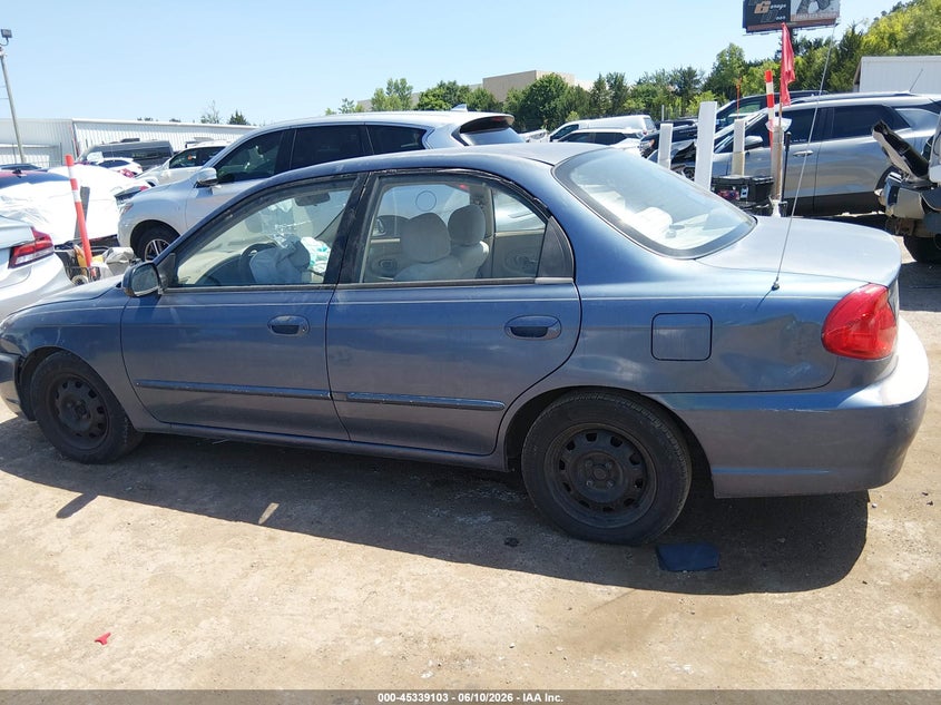 2002 Kia Spectra Ls VIN: KNAFB121725199647 Lot: 45339103