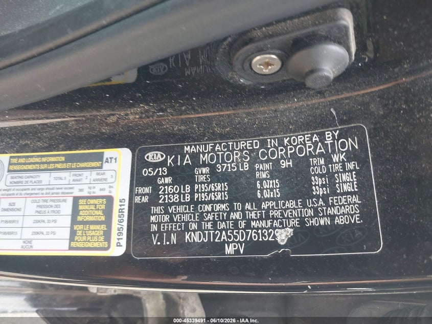 2013 KIA SOUL HATCHBACK 1.6L I-4 DI, DOHC, VVT, 138HP