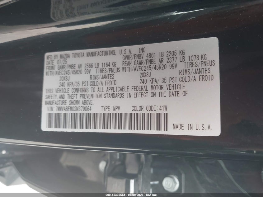 2025 Mazda Cx-50 2.5 S Premium Plus Package VIN: 7MMVABEM0SN379064 Lot: 45339564