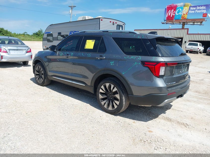 Vin: 1fmuk8hh5sgb64077, lot: 45838011, ford explorer platinum 20253
