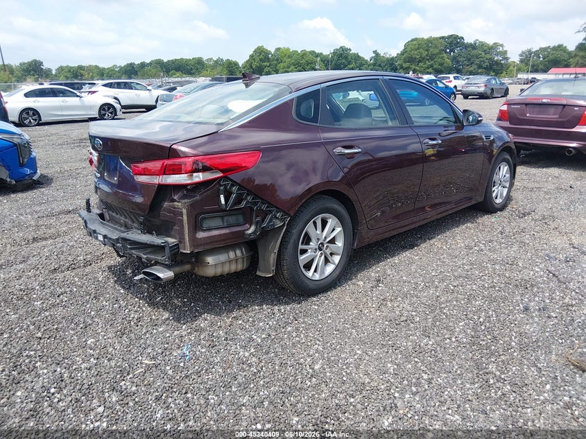 Vin: 5xxgt4l30gg047721, lot: 45838345, kia optima lx 20164