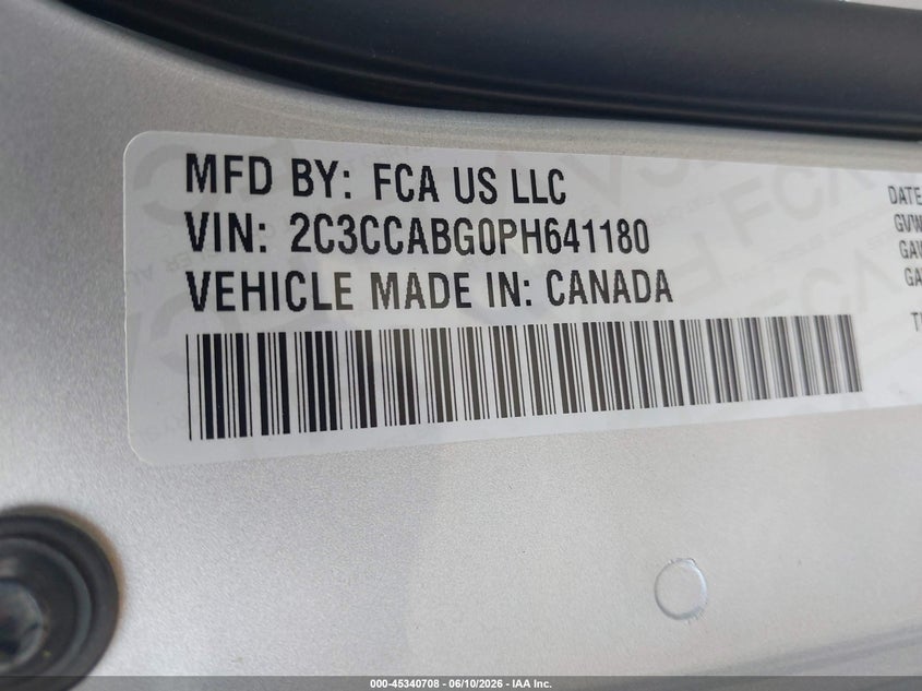 2023 Chrysler 300 300S VIN: 2C3CCABG0PH641180 Lot: 45340708