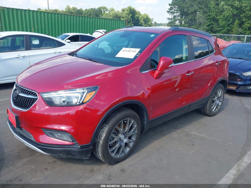 Vin: kl4cj1sbxjb677393, lot: 45838680, buick encore sport touring 20182