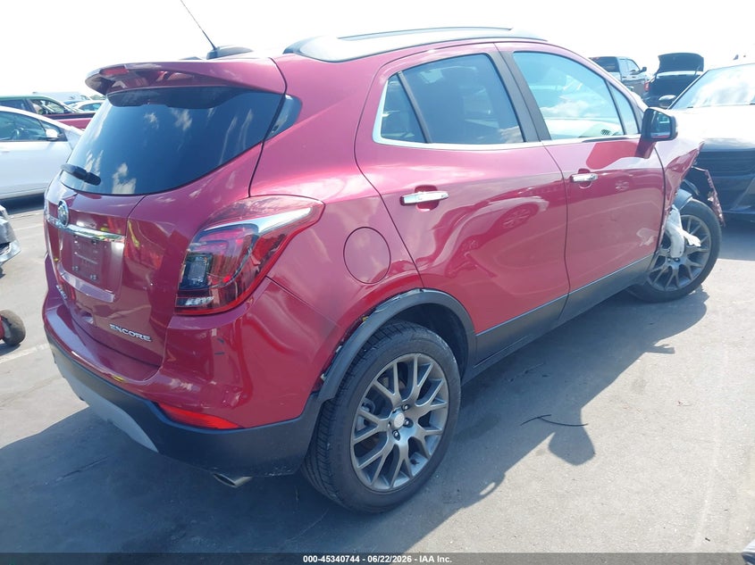 Vin: kl4cj1sbxjb677393, lot: 45838680, buick encore sport touring 20184
