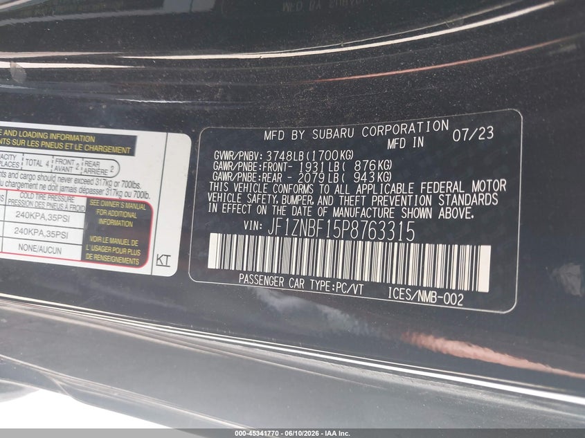 2023 Toyota Gr86 Premium VIN: JF1ZNBF15P8763315 Lot: 45341770