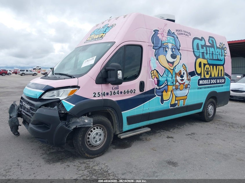 Vin: 3c6mrvsg1re100893, lot: 45840356, ram promaster 3500 cargo van tradesman super high roof 159 wb ext w/pass seat 20242