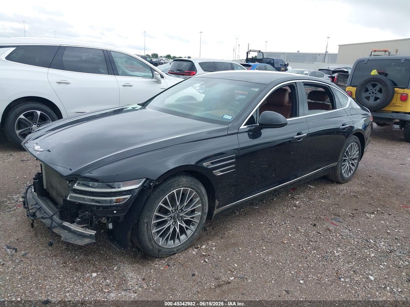 Vin: kmtgb4sc5nu093476, lot: 45840918, genesis g80 2.5t rwd 20222
