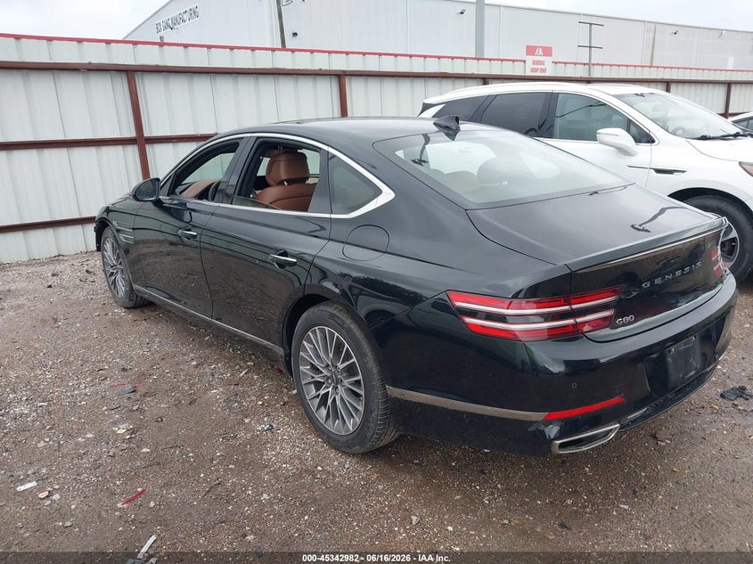 Vin: kmtgb4sc5nu093476, lot: 45840918, genesis g80 2.5t rwd 20223