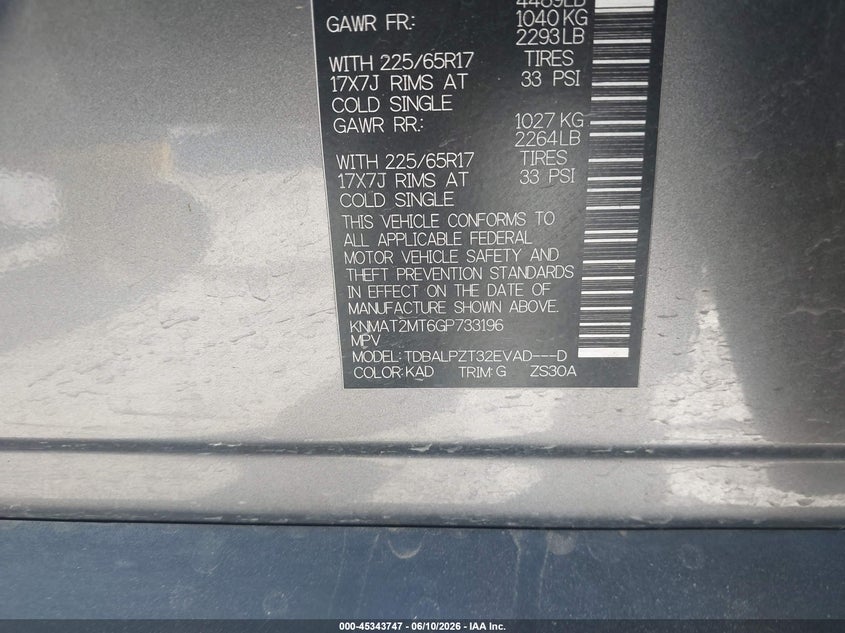 2016 NISSAN ROGUE SPORT UTILITY VEHICLE 2.5L I-4 DOHC, VVT, 170HP