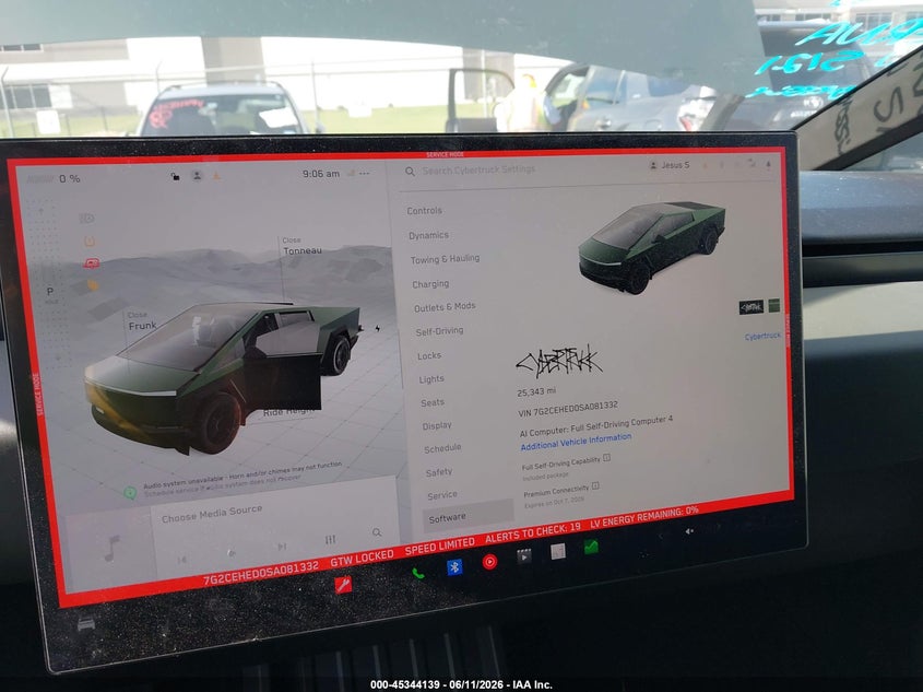 2025 Tesla Cybertruck All-Wheel Drive VIN: 7G2CEHED0SA081332 Lot: 45344139