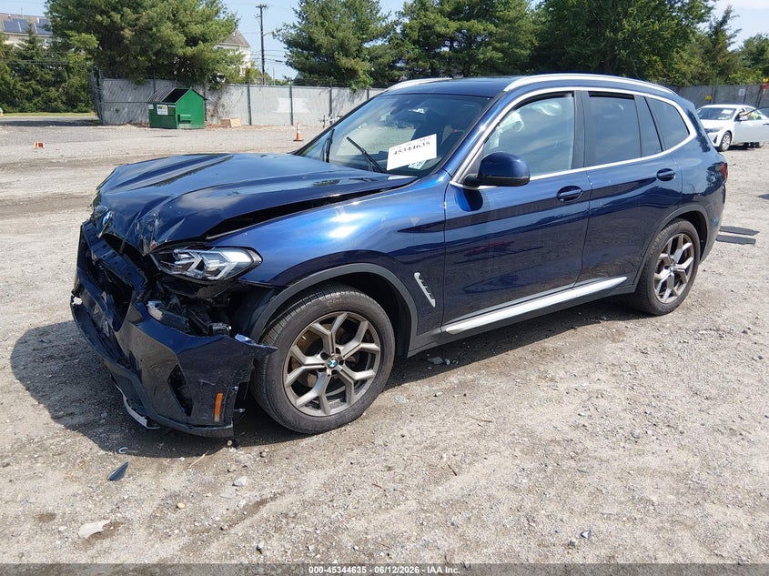 2022 BMW X3 SPORT UTILITY VEHICLE 2.0L I-4 DI, DOHC, VVT, TURBO, 248HP